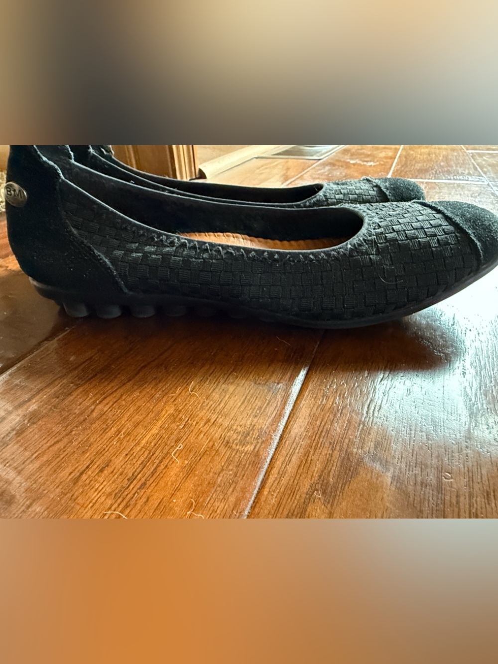 Bernie Mev Bella Me Black Woven Ballet Flats Driving Shoes Women Size 9